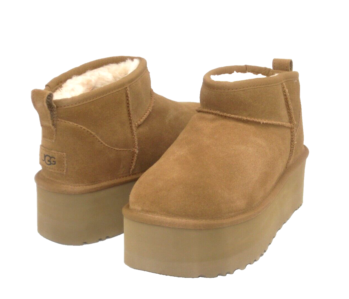 UGG ULTRA MINI PLATFORM WOMEN ANKLE BOOTS SUEDE CHESTNUT US