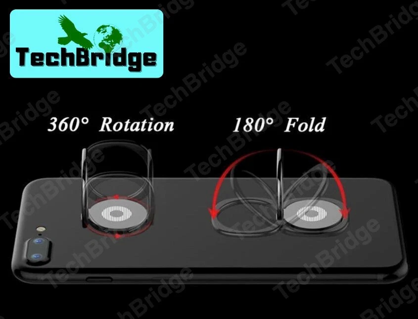 Magnetic Finger Ring Grip Stand 360° Holder for Phone Tablet - Silver Universal - Image 4 of 4