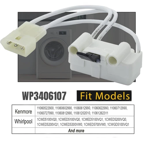 WP3406107 Dryer Door Switch Assembly For Whirlpool/ Kenmore/ Maytag OE 3406109