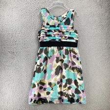 Ann Taylor LOFT Multicolor Sleeveless Sheer Dress Womens Size 2 Lined Ruffle