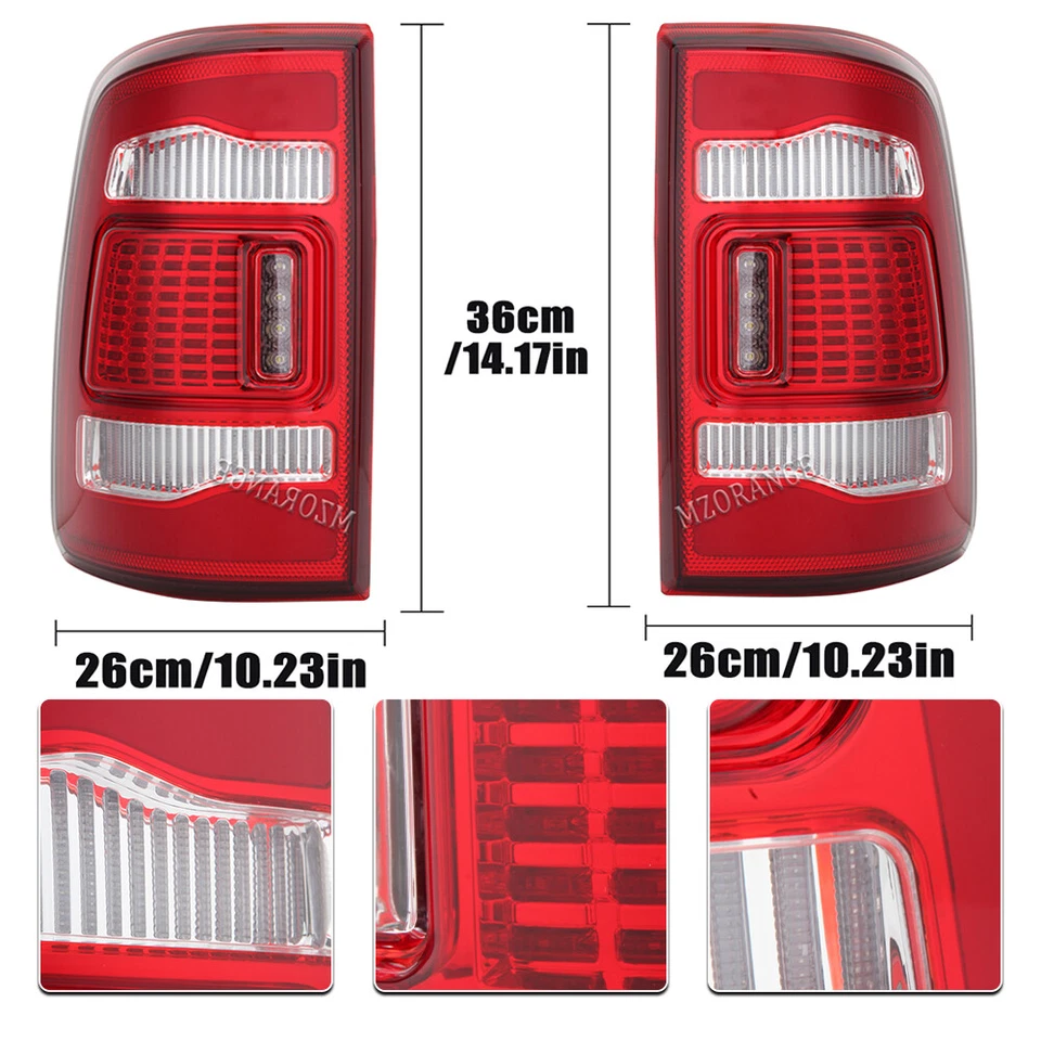 Lanterna traseira de LED para 2009-2018 Dodge Ram 1500 2500 3500 lanternas traseiras de freio LH+RH - Imagem 4 de 4