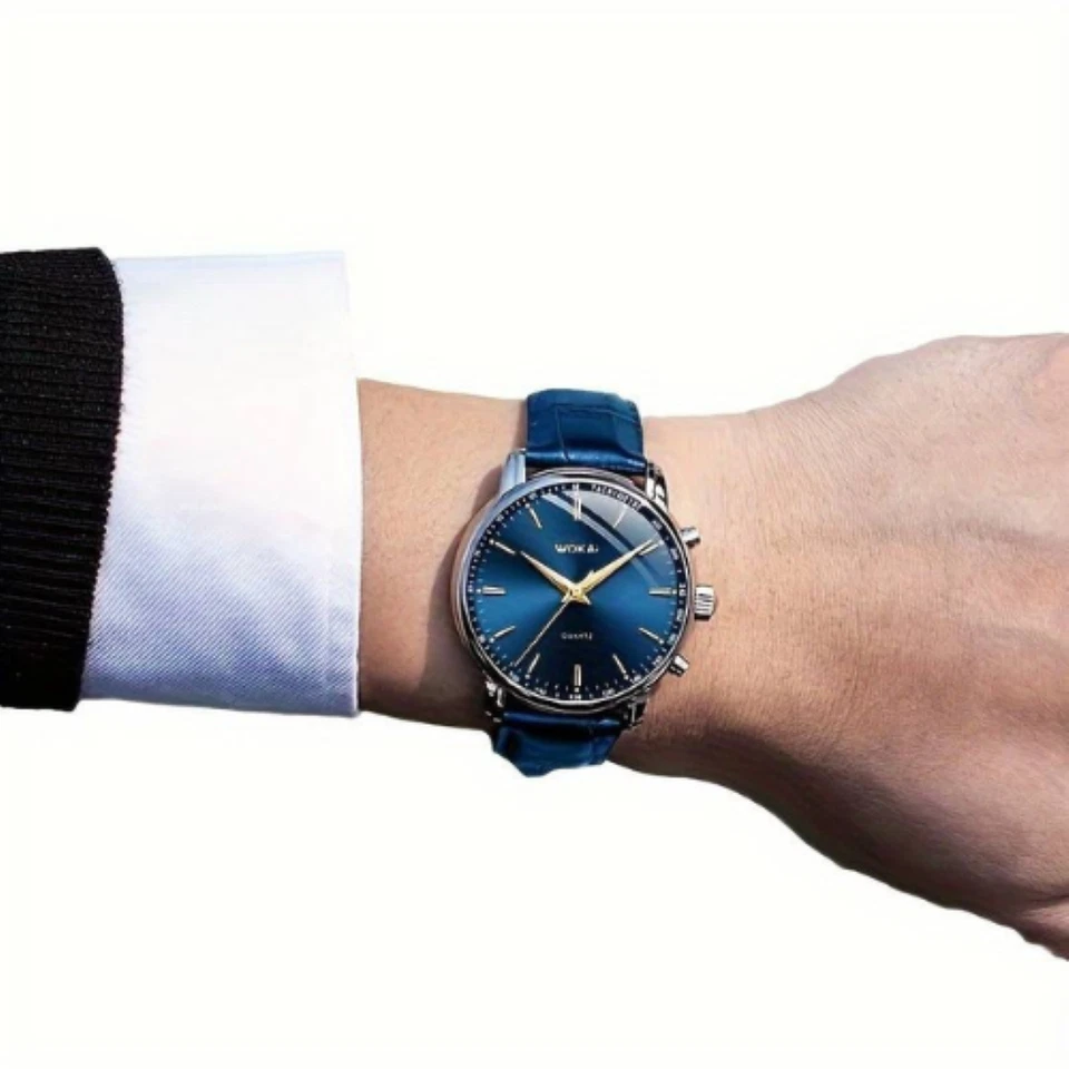 Montre Homme A Quartz Sport, Décontracté et Elégant Bleu - Tendance 2024 - Photo 2/3