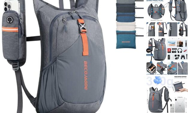 15L Compact Foldable Hiking Backpack for Men & Women in Grey