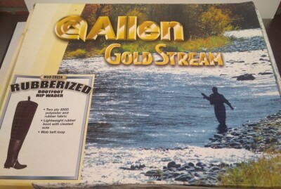 ALLEN GOLD STREAM MUD CREEK HIP RUBBER WADER WADING FLY FISHING BOOT MENS 10 NEW