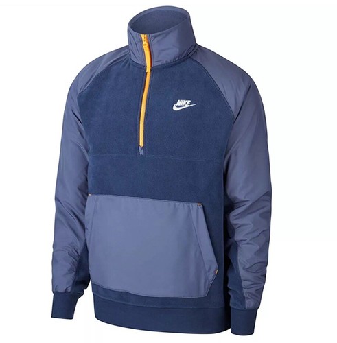 Zip Pullover Polar Fleece Jacket Blue 