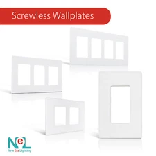 Screwless Decora Wall Switch Plate 1-4 Gang GFI Rocker Switch Plate Outlet Cover