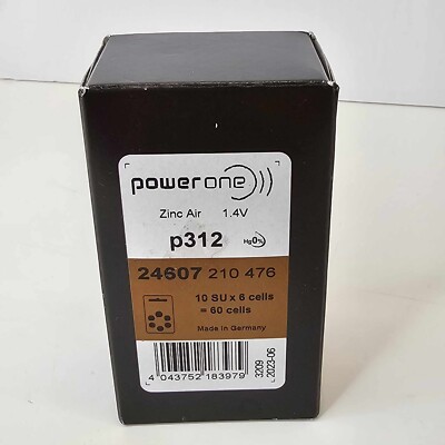 Power-One P312 312 Hearing Aid Battery - Lot of 10 (60 Batteries)