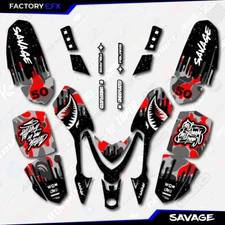 Gray Red Savage Camo Racing Graphics kit fit Polaris Predator 50 ATV Decal 06+