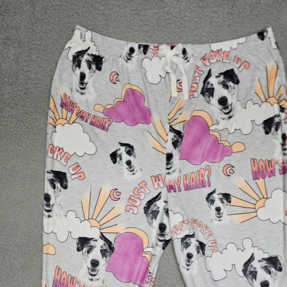 Pantalones de dormir Justice para jóvenes XLP estampado de perro tirar con cordón ropa de dormir informal Foto 4 de 4