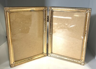 Vintage MCM Ornate Gold Metal Double Hinged 5 x 7 Picture Frames | eBay