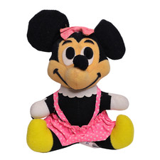 Disney Vintage Cloth Minnie Mouse Sitting Plush Doll - 6 Inches Tall