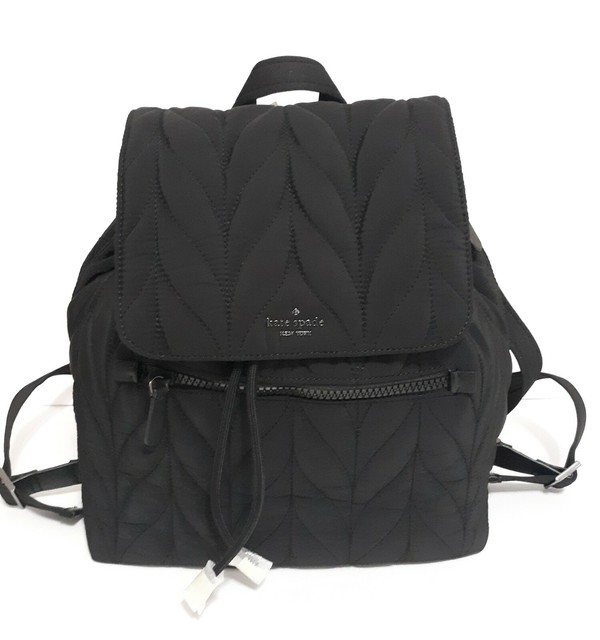 Kate Spade Large Flap Backpack Ellie Quilted Black ...