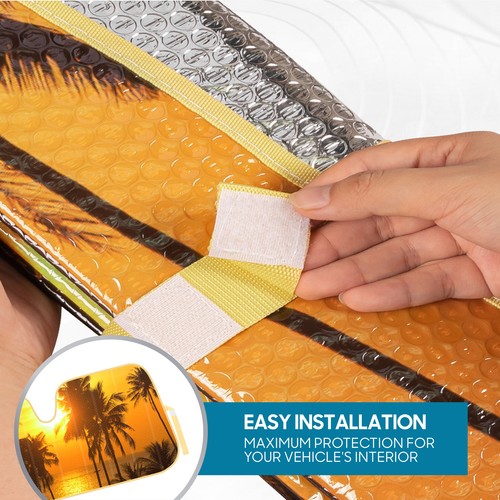 Foldable Auto Sun Shade Window Visor UV Protection for Car Truck SUV Windshield - Picture 6 of 8