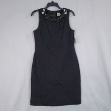 Taylor Women's Bodycon Dress Floral Diamond Neckline Back Zip Size 6