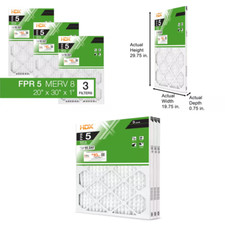 20 x 30 x 1 Standard Pleated Air Filter FPR 5, 3-Pack, Air Filters Replacement