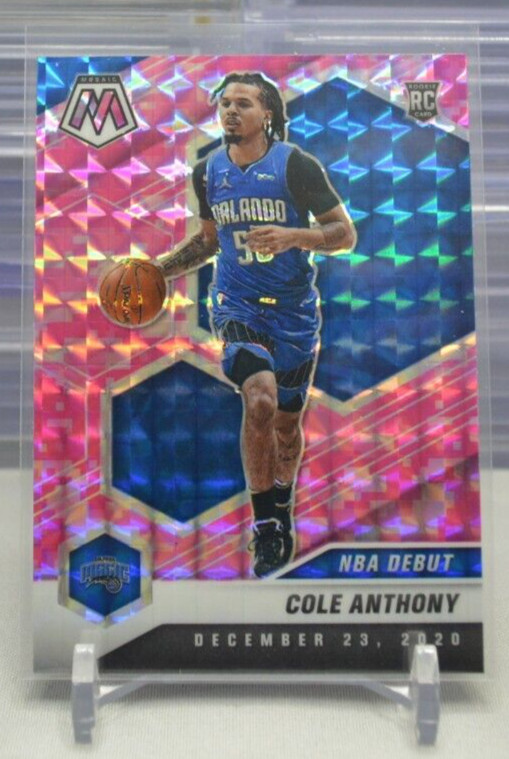 Cole Anthony 2020-21 Panini Mosaic Pink Camo Prizm RC #268 NBA Debut  5-CB