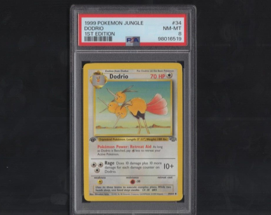 1999 Pokemon Jungle 1st Jungle No 34 Dodrio PSA 8