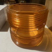 Antique Perko?  Nautical Boat Lights Colored Glass Lens HUGE LOOK YELLOW