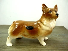 Vintage Coopercraft Welsh Corgi Dog Ceramic 23cm/9" Figurine Ornament With Label