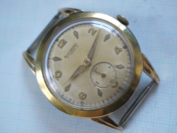 RICHARD Handaufzug 34,5mm - Sammlerstück - Die Uhr läuft - 1950