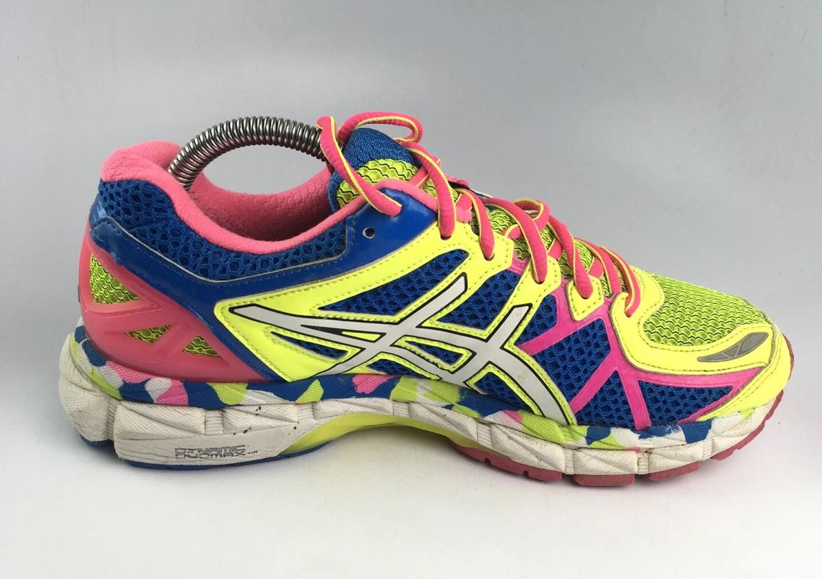 horno para justificar Rayo Asics Gel Kayano 21 T4H7N Blue Yellow Pink Running Shoes Lace Up Low Top  8.5 M | eBay