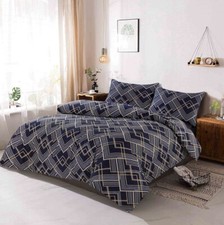 Image of Sebastian Geometric Duvet Cover Bedding Set SuperKing Double Single Reversible 
