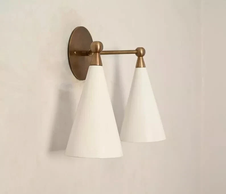 Aplique de pared moderno de mediados de siglo de 1950 Sputnik italiano lámpara de pared de latón luces Foto 4 de 4