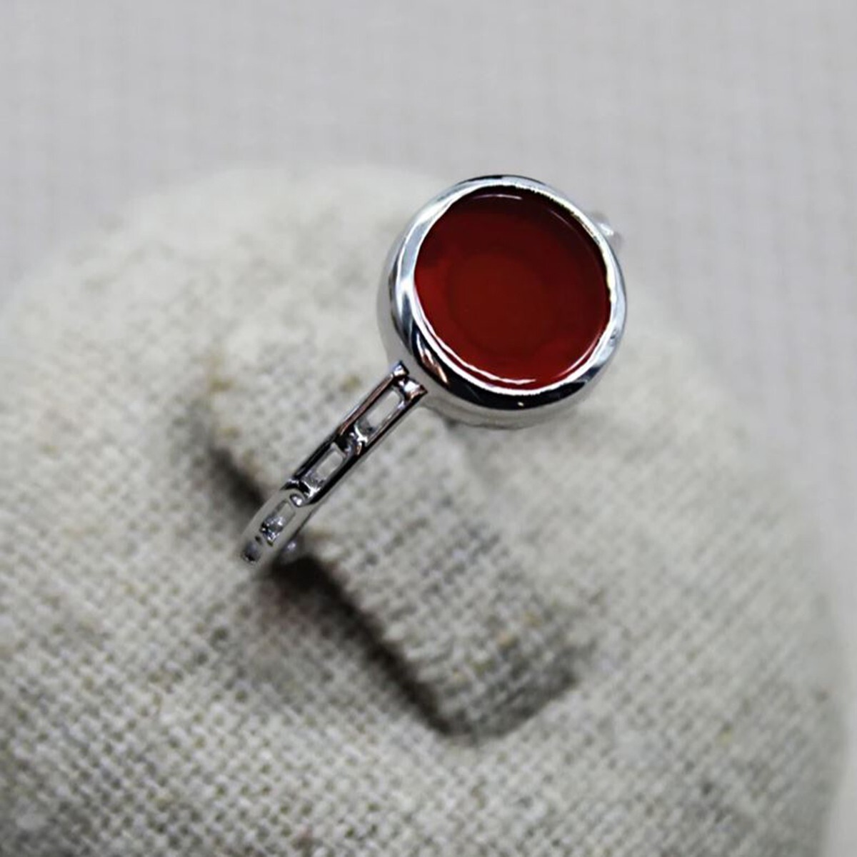 Bague argent 925 agate rouge : un cadeau d'anniversaire mémorable taille 54 - 3