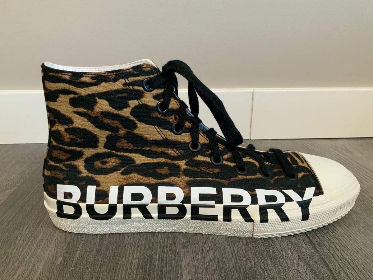 Burberry Men's Larkhall Brown Animal Print Lace-Up High-Top - Main Image