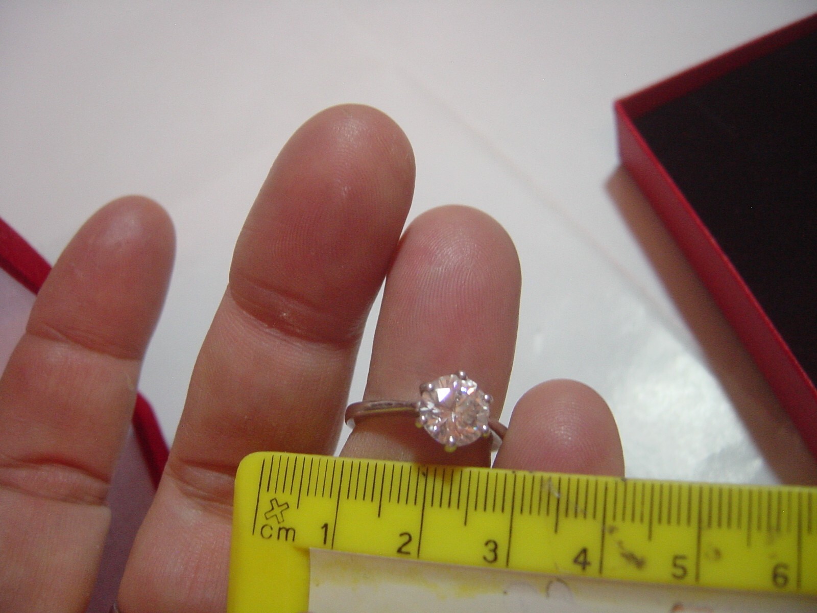 VINTAGE BEAUTIFUL SOLID SILVER RING-BIG SINGLE SP… - image 9