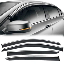For Honda Accord 2013-2017 JDM Smoke Window Visor Sun Rain Guards w/ Chrome Trim