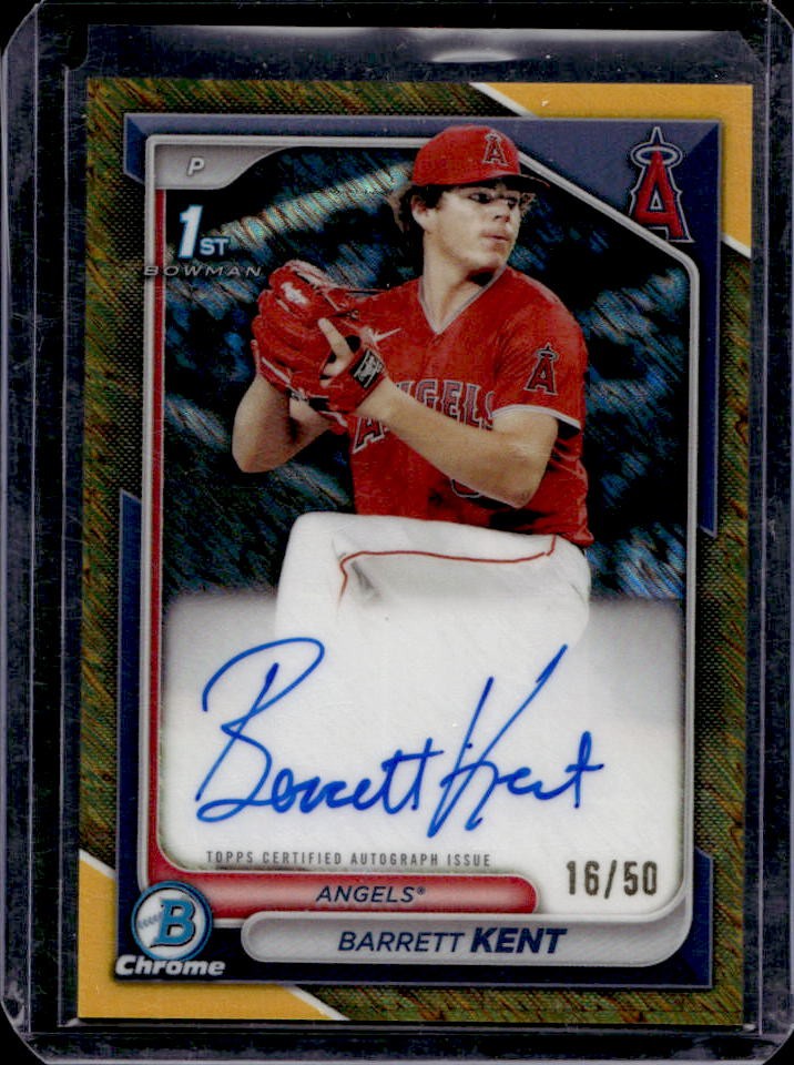 2024 Bowman Barrett Kent Chrome Auto Gold Shimmer Refractor 1st #16/50