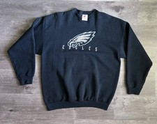 Vintage 90s Philadelphia Eagles Logo Athletic Embroidered Sweatshirt Black XL