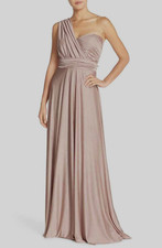 *582 Jenny Yoo Demi Convertible Strapless Pleat Jersey Gown Dress Sz 6