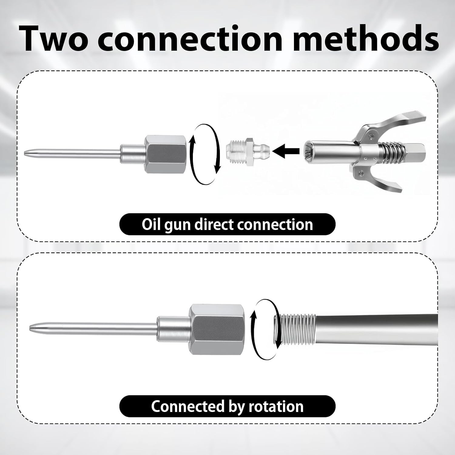 7pcs Grease Gun Accessory Kit Needle Tips Elbow Adapter Dispenser Rubber Nozzle