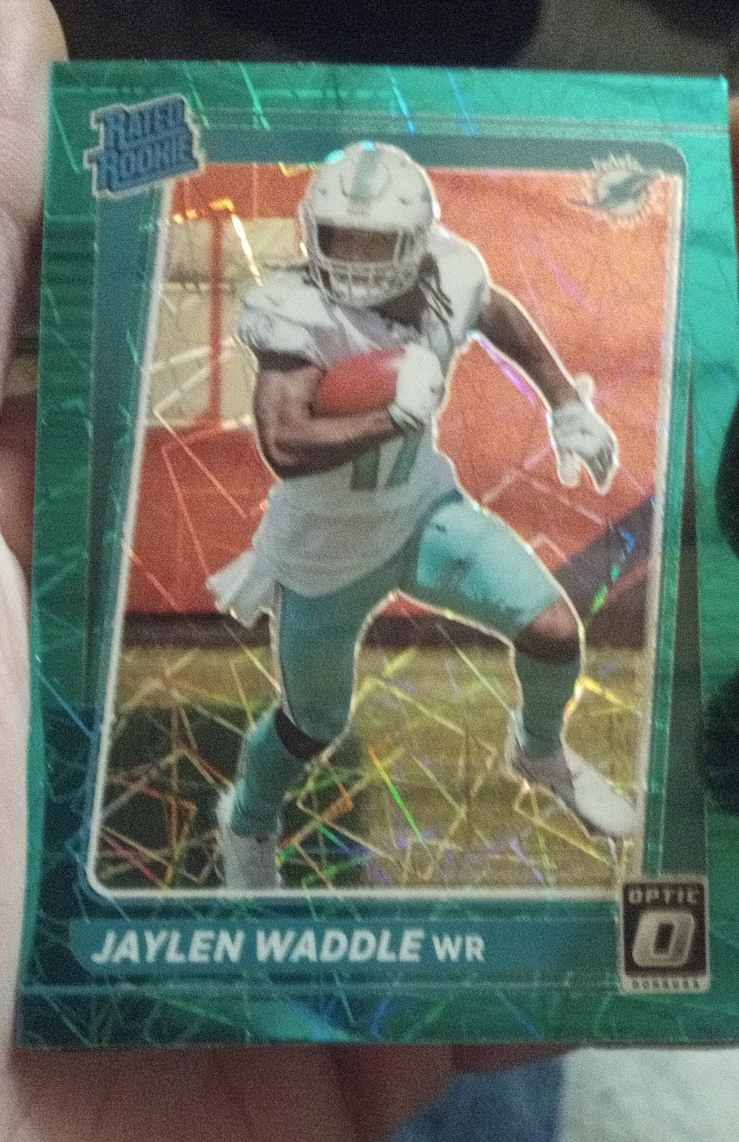 2021 Panini Donruss Optic - Rated Rookie Jaylen Waddle #208 Green Velocity Prizm