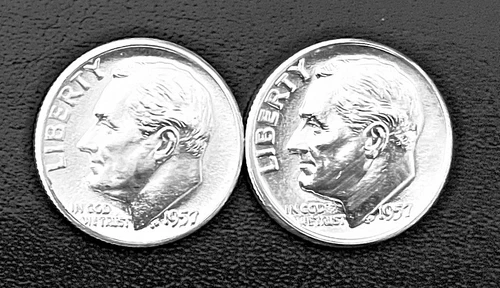 1957 P&D 10c SILVER ROOSEVELT  DIME YEAR SET. GEM  BU  (R050)
