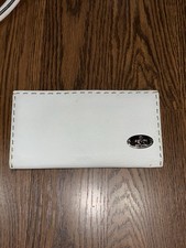 Fendi White Leather Billfold Wallet checkbook...