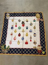 classic Mantero silk scarf with Faberge egg p...