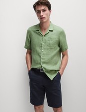 Marks & Spencer Mens Dark Navy Linen Chino Shorts - M&S