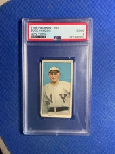 1909-11 T206 BUCK HERZOG Piedmont Tobacco PSA 2 N.Y.