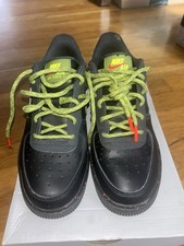 Nike Air Force 1 GS Black/Metallic Silver Noir/Argent Metallique Size 5Y
