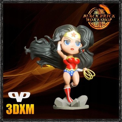 Wonder Woman 3D Print Figurine UNPAINTED from 3DXM Chibi /chi bi/SD Style