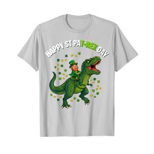 Dino St Patricks Day Kids Saint Patricks Boys Leprechaun T-Shirt