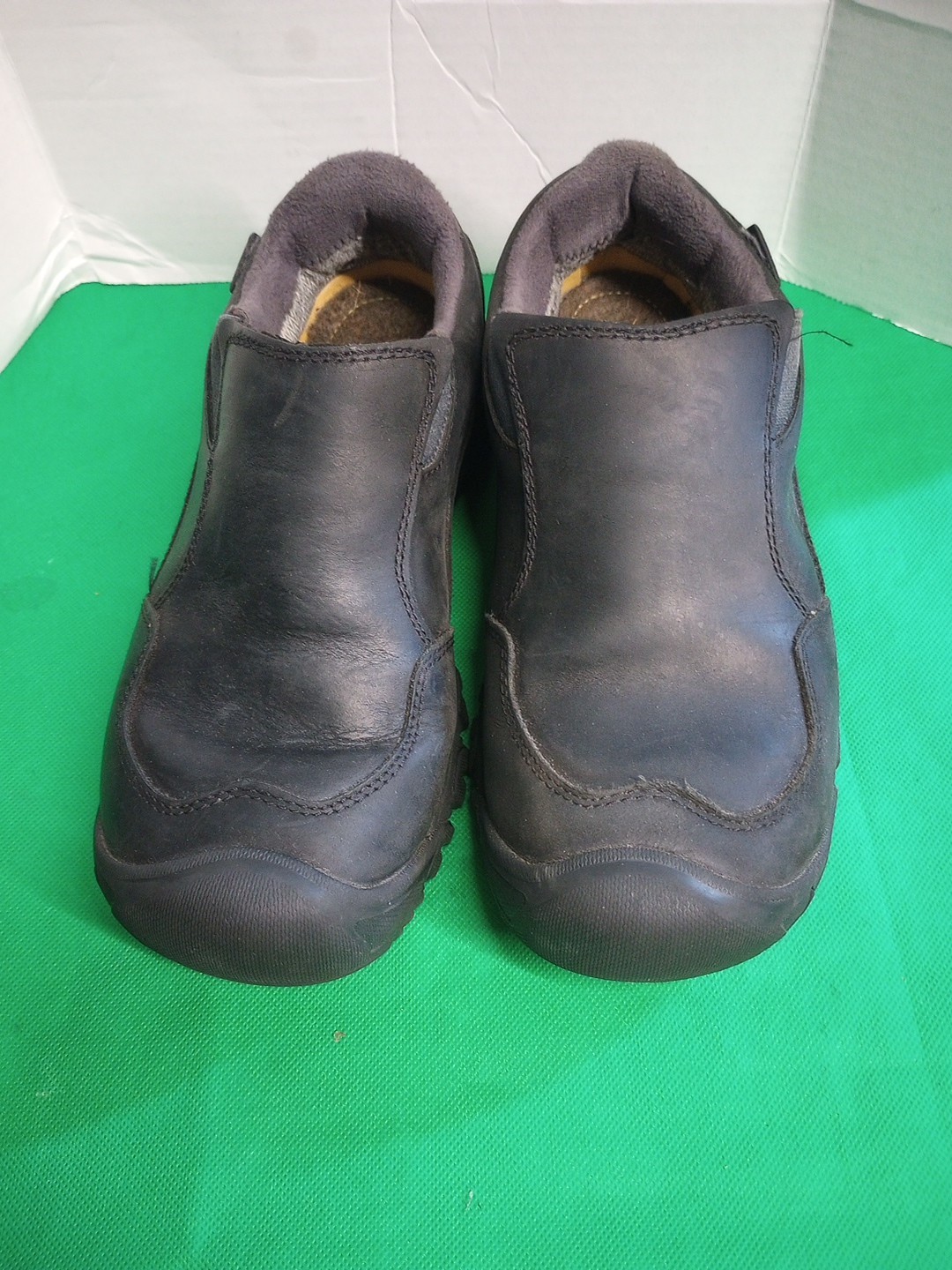 Scarpe Keen Targhee slip on in pelle nera da uomo taglia US 7 5