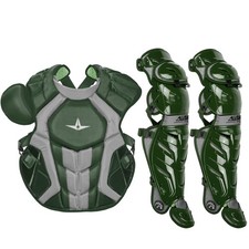 All-Star System7 Axis NOCSAE Adult Baseball Catcher's Gear Set - Dark Green