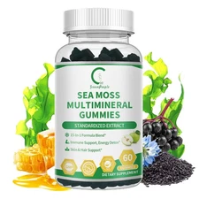 Sea Moss Gummies Bladderwrack Burdock Root Immune Support + Digestive Health