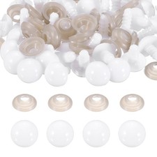 40 Packs 10mm/0.4in White Plastic Safety Eyes Bulk with Washers