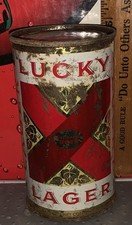 LUCKY LAGER 12 ONCES BOÎTE PLATE EN ACIER