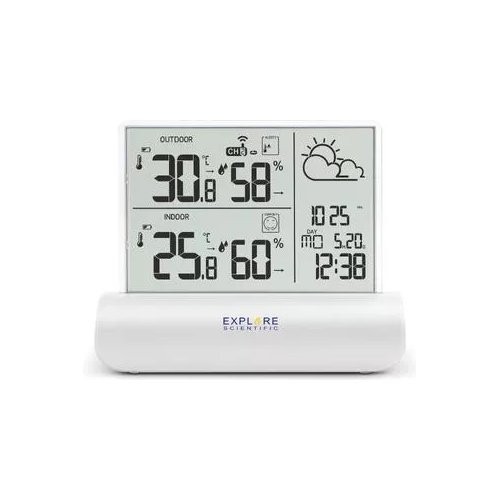 Explore Sci. Wsh4501 Barometro GLASS LCD Bianco e Clear